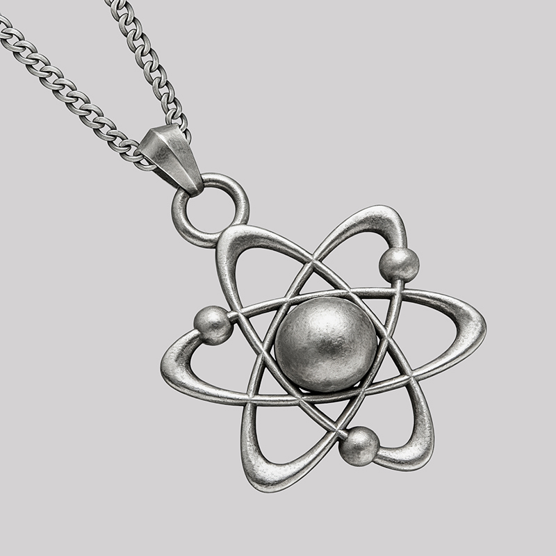 Atomic Orbit Geek Sculptural Necklace