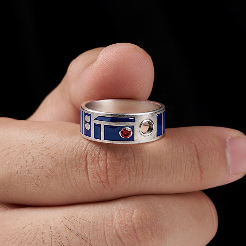 Galactic Companion Geek Silver Band Ring