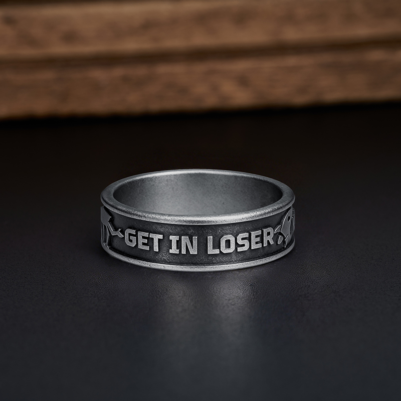 Going To Tau Ceti Geek Silver Band Ring