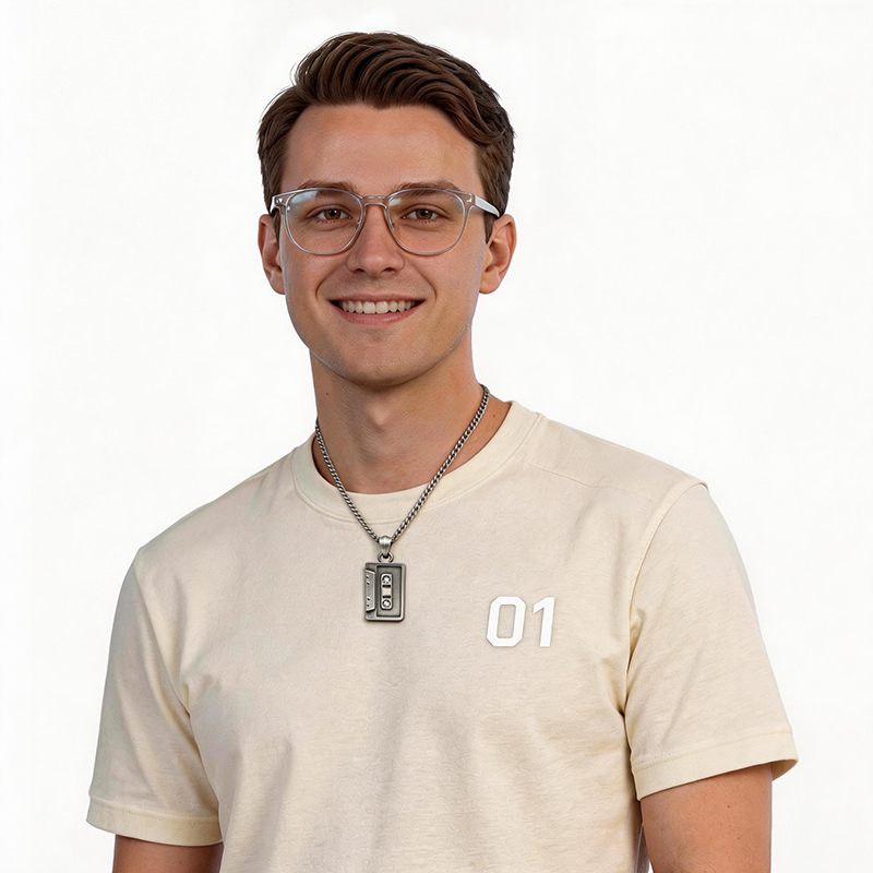 Retro Cassette Geek Sculptural Necklace