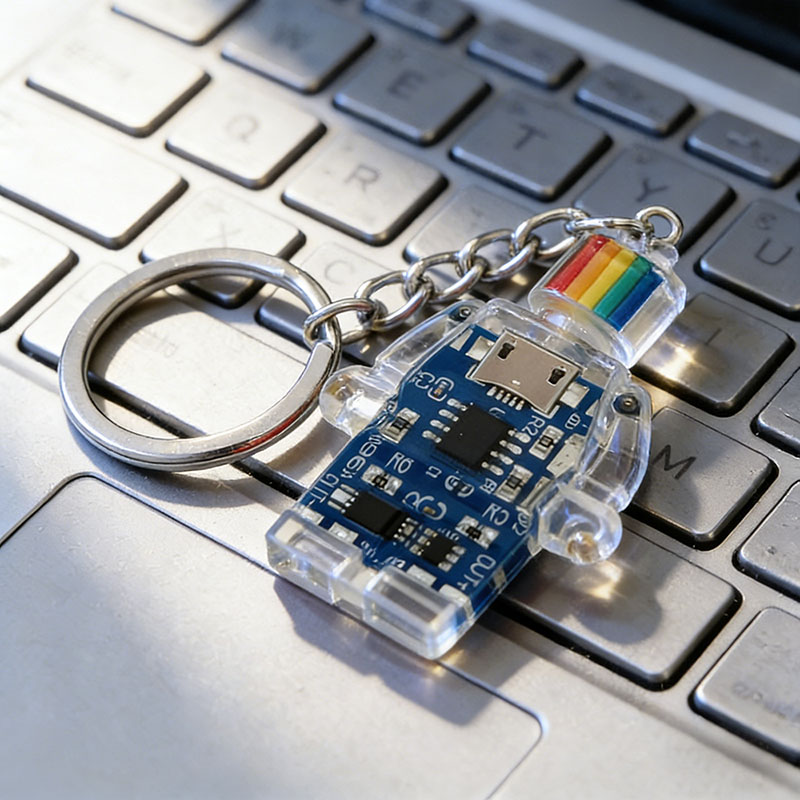 Transparent Electronic Robot Keychains