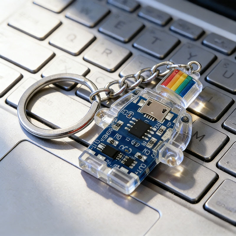 Transparent Electronic Robot Keychains