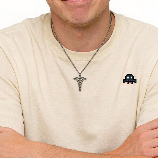 Healer Emblem Geek Sculptural Necklace