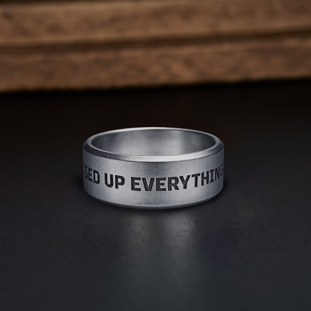 Evolution Timeline Geek Silver Band Ring
