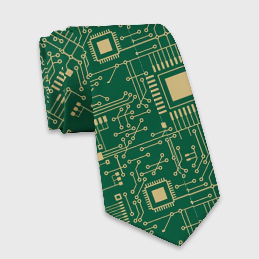 Technology Sense Circuit Board Geek Necktie