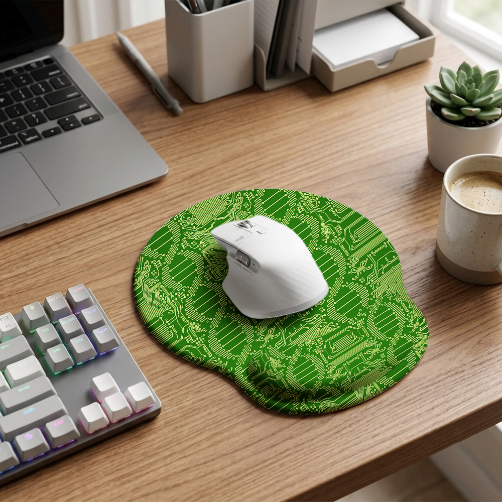 Circuit Matrix Green Geek Ergonomic Mouse Pad