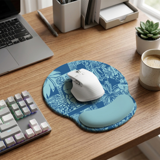 Don't Panic Blue Geek Ergonomic Mouse Pad