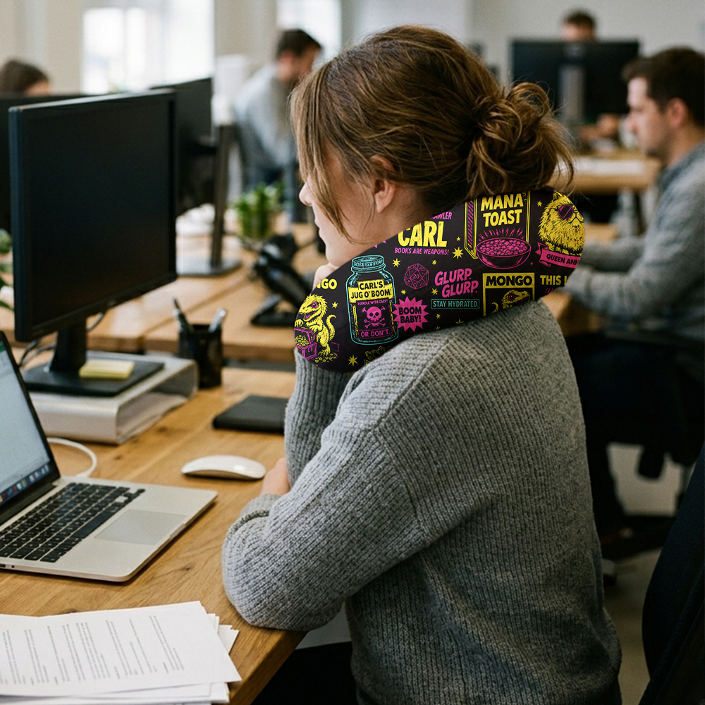 Neon Dungeon Mayhem Geek U-Shaped Travel Pillow