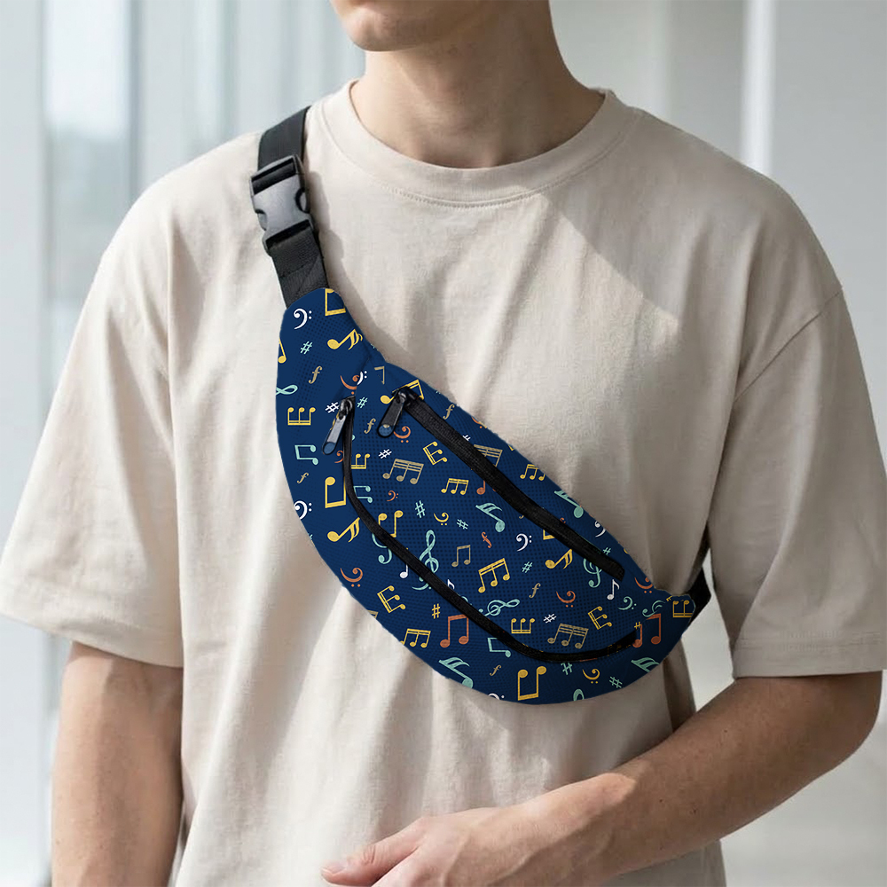 Musical Notes Geek Canvas Waist Pack