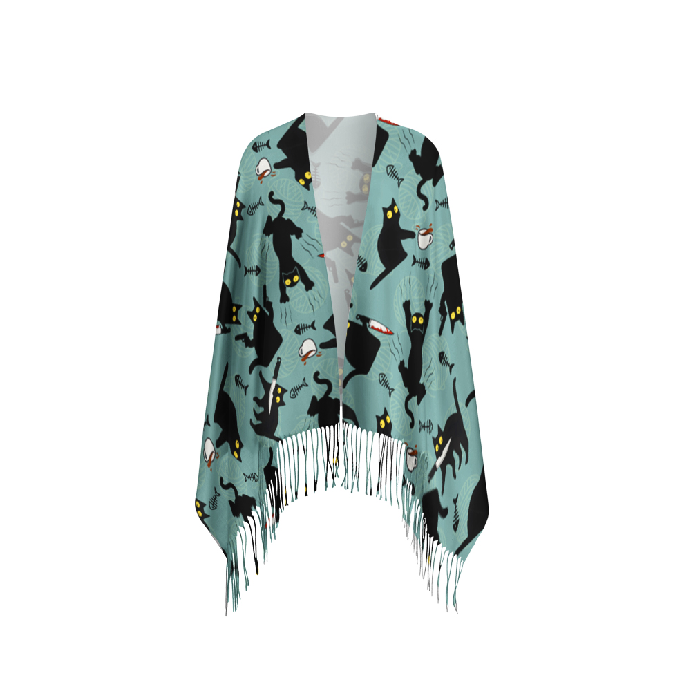 Naughty Kitten Geek Soft Fringed Scarf