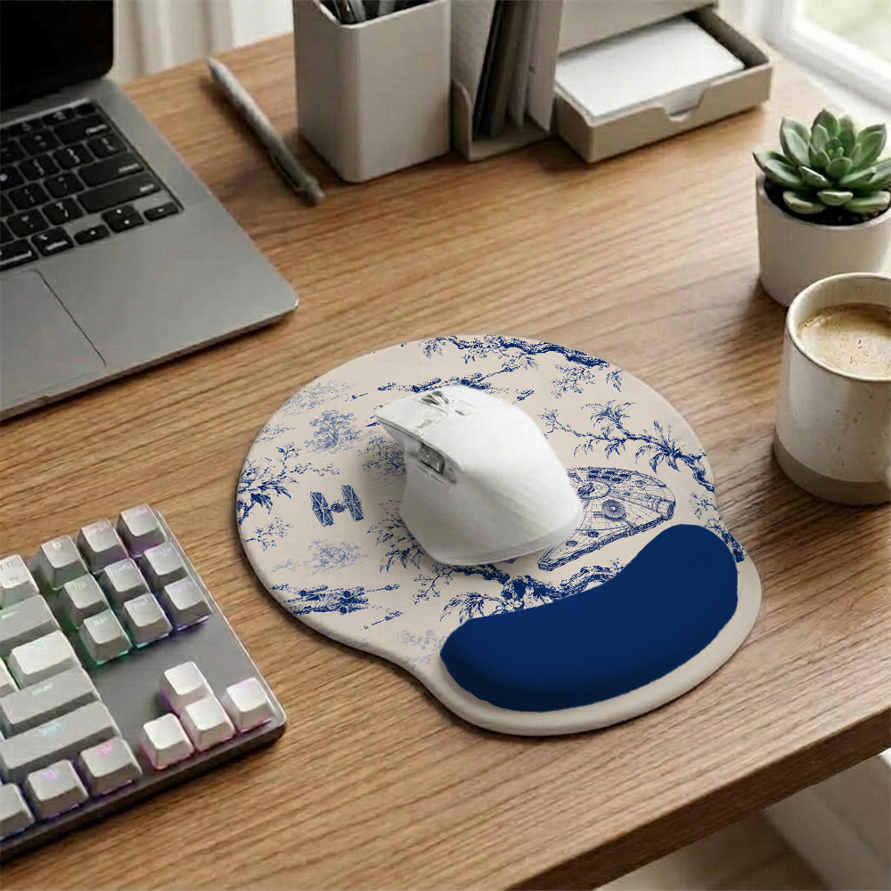 Sci-Fi Space Vessel Toile Seamless Pattern Geek Ergonomic Mouse Pad