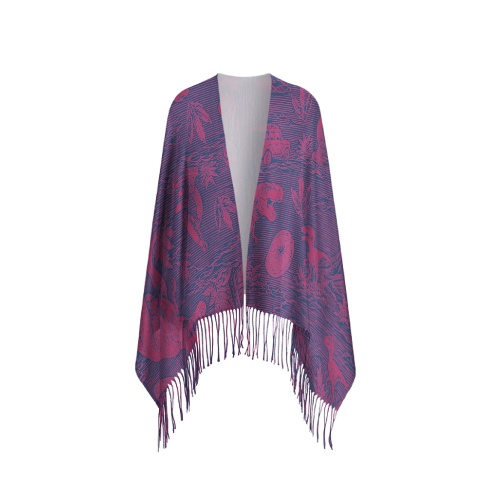 Jurassic Dinosaur DNA Microscope Geek Soft Fringed Scarf