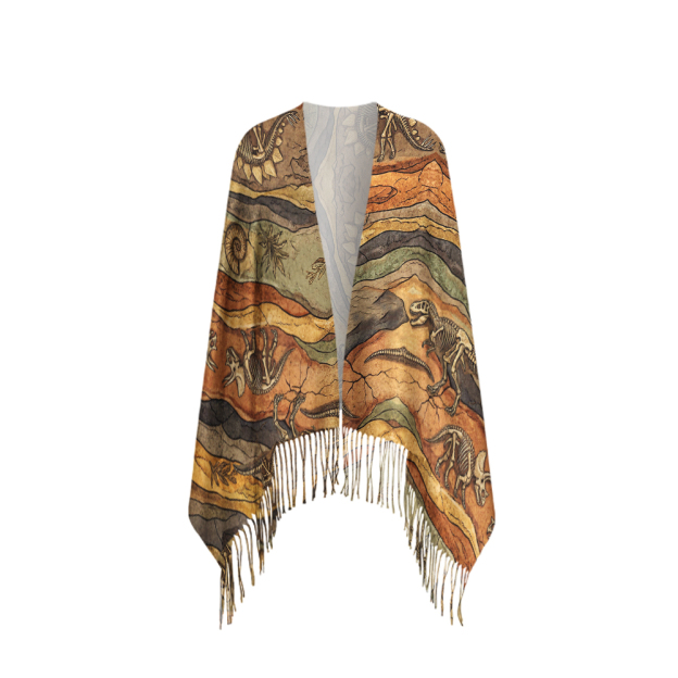 Rock Fossil Geek Soft Fringed Scarf