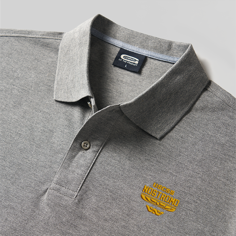 Alien Space Freighter Geek Embroidered Polo Shirts