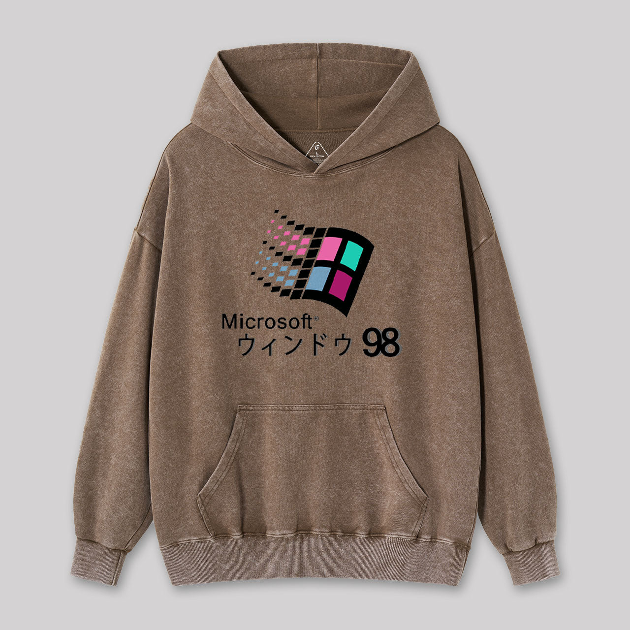 Geeksoutfit Microsoft Windows 98 Vaporwave Washed Hoodie for