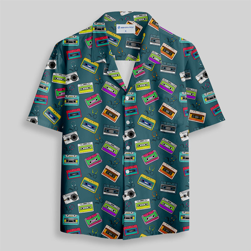 Vintage Cassette Button Up Pocket Shirt