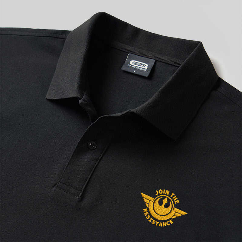 Join The Resistance Geek Embroidered Polo Shirts
