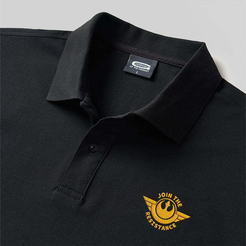 Join The Resistance Geek Embroidered Polo Shirts