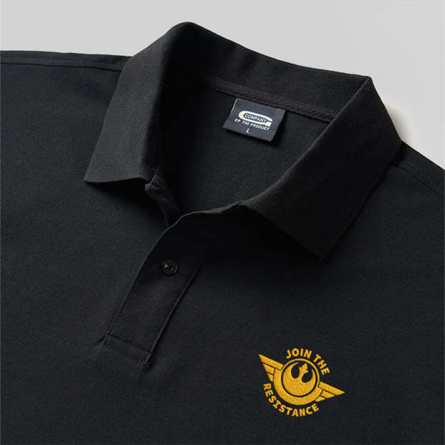 Join The Resistance Geek Embroidered Polo Shirts