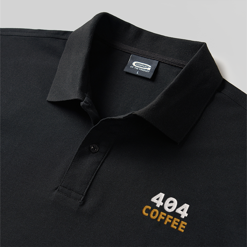 404 Coffee Geek Embroidered Polo Shirts