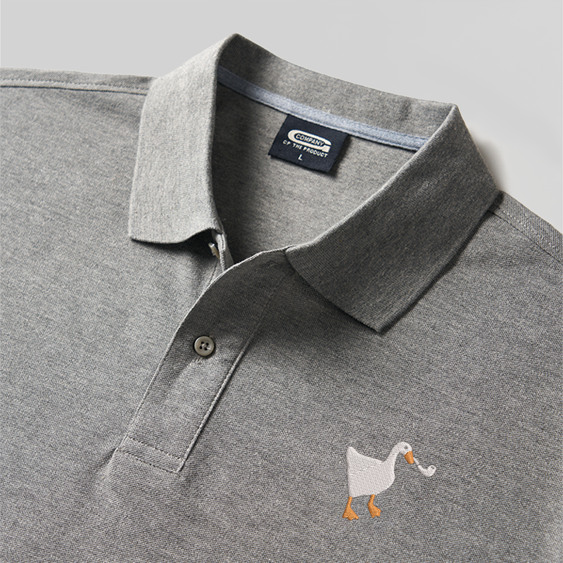 Pipe Untitled Goose Geek Embroidered Polo Shirts