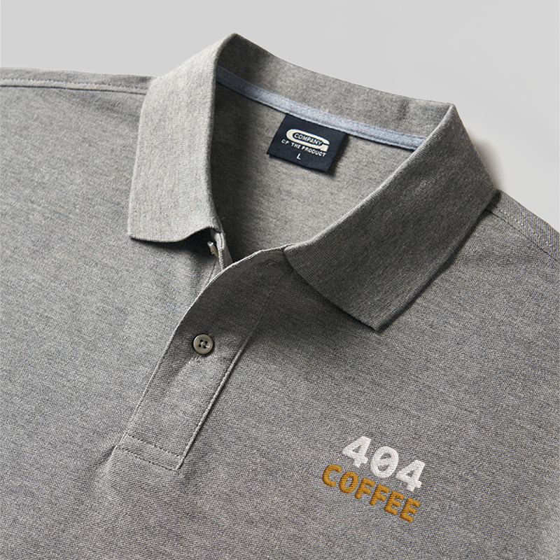 404 Coffee Geek Embroidered Polo Shirts