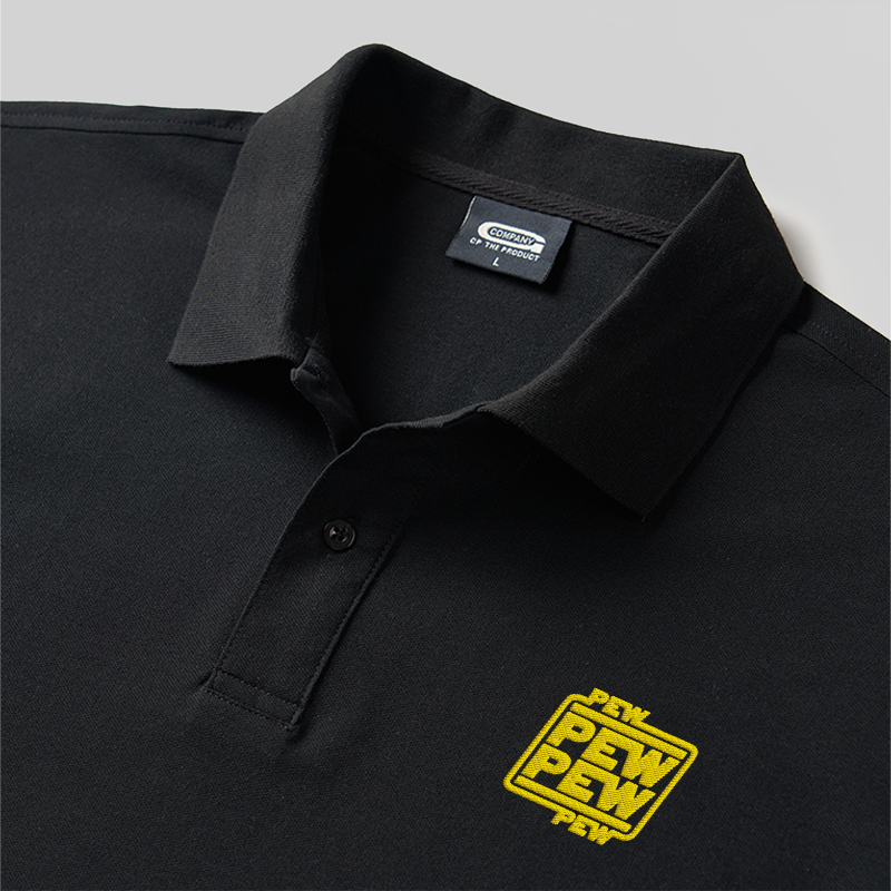 Pew Pew Geek Embroidered Polo Shirts