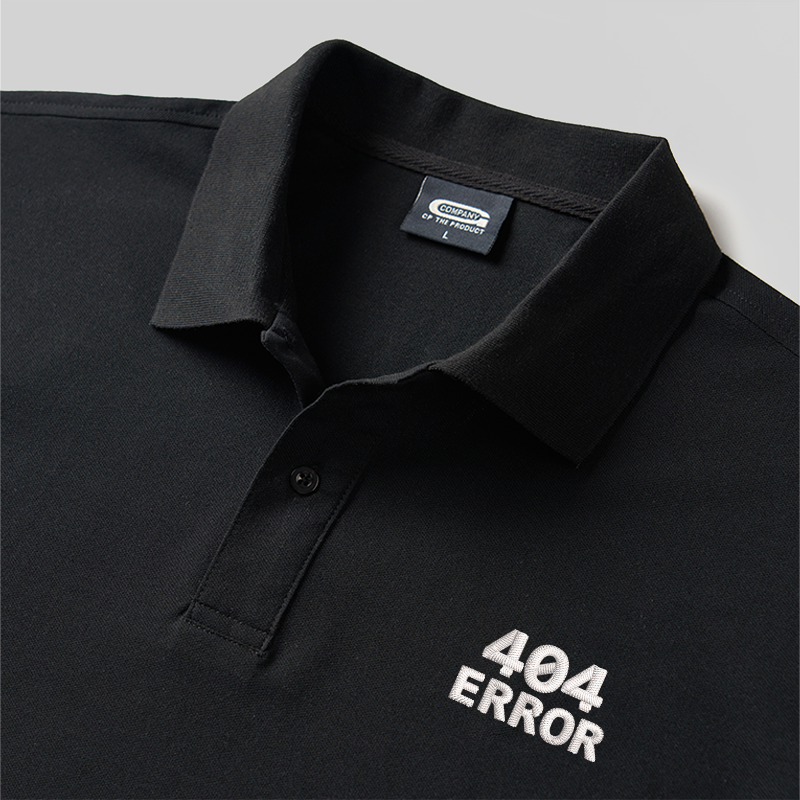 404 Error Geek Embroidered Polo Shirts