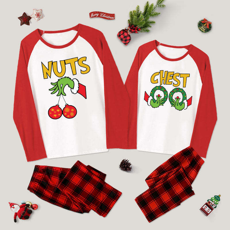 Nuts Chest Merry Christmas Couple Pajama Sets