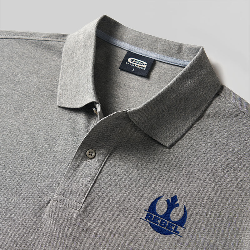 Rebel Geek Embroidered Polo Shirts