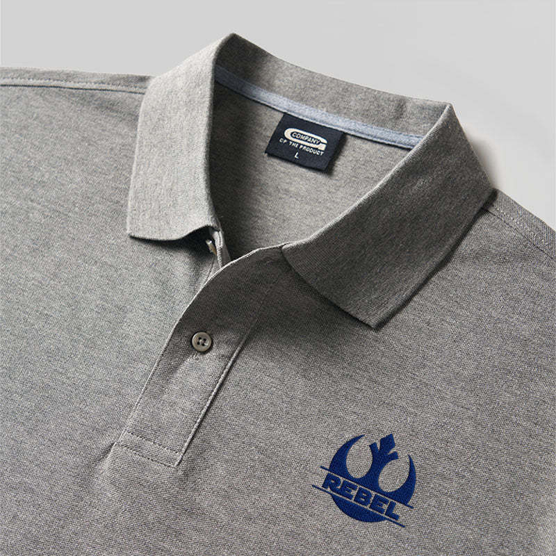 Rebel Geek Embroidered Polo Shirts