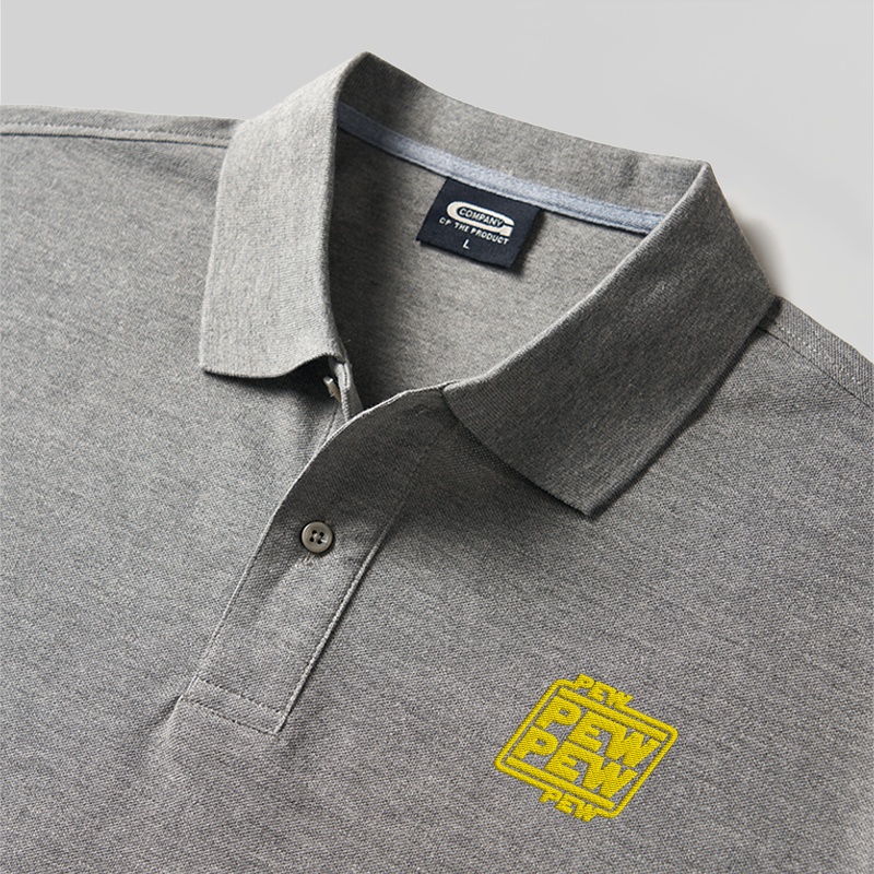 Pew Pew Geek Embroidered Polo Shirts
