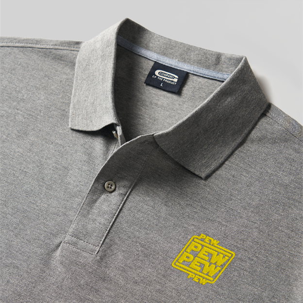 Pew Pew Geek Embroidered Polo Shirts