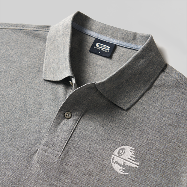 Death Star Geek Embroidered Polo Shirts