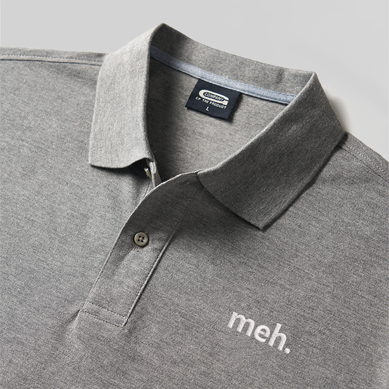 Meh. Geek Embroidered Polo Shirts