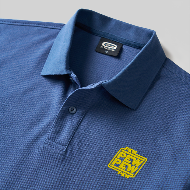 Pew Pew Geek Embroidered Polo Shirts