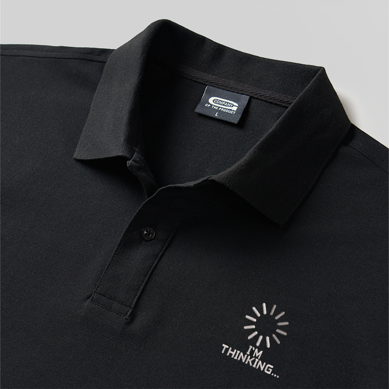 I'm Thinking Geek Embroidered Polo Shirts