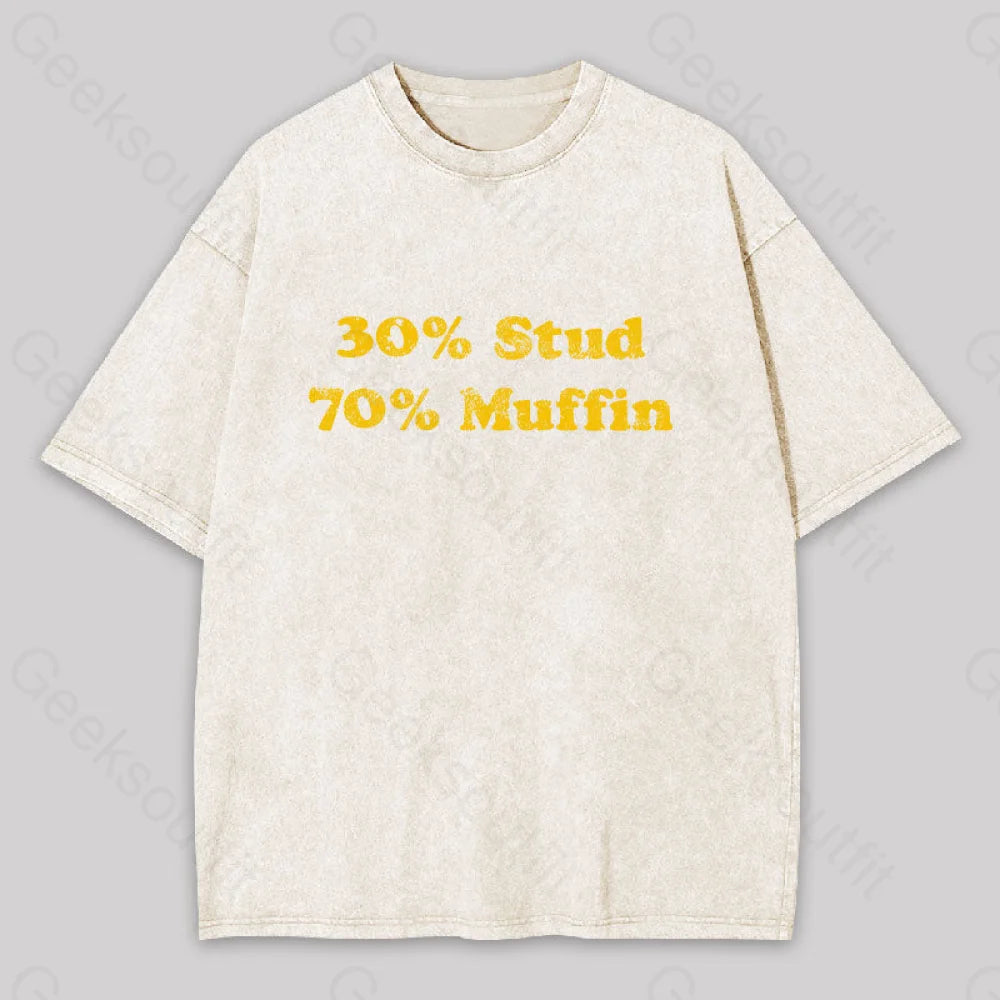 30 Stud 70 Muffin Washed T-Shirt Apricot / S