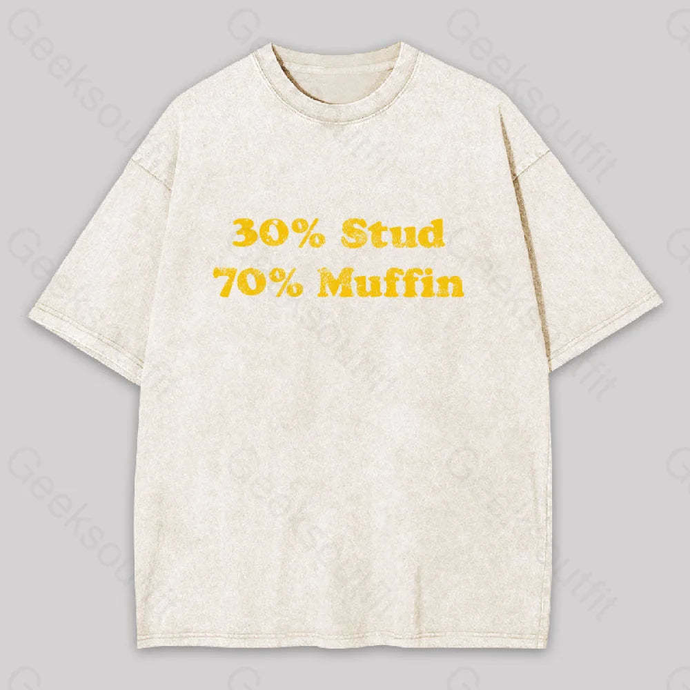 30 Stud 70 Muffin Washed T-Shirt Apricot / S