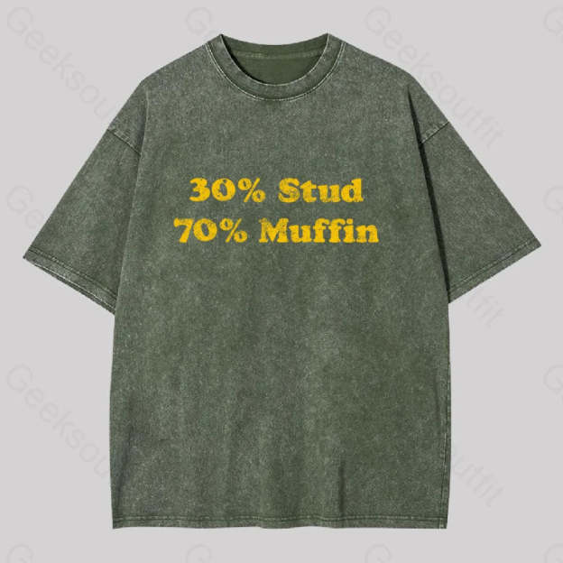 30 Stud 70 Muffin Washed T-Shirt Army Green / S