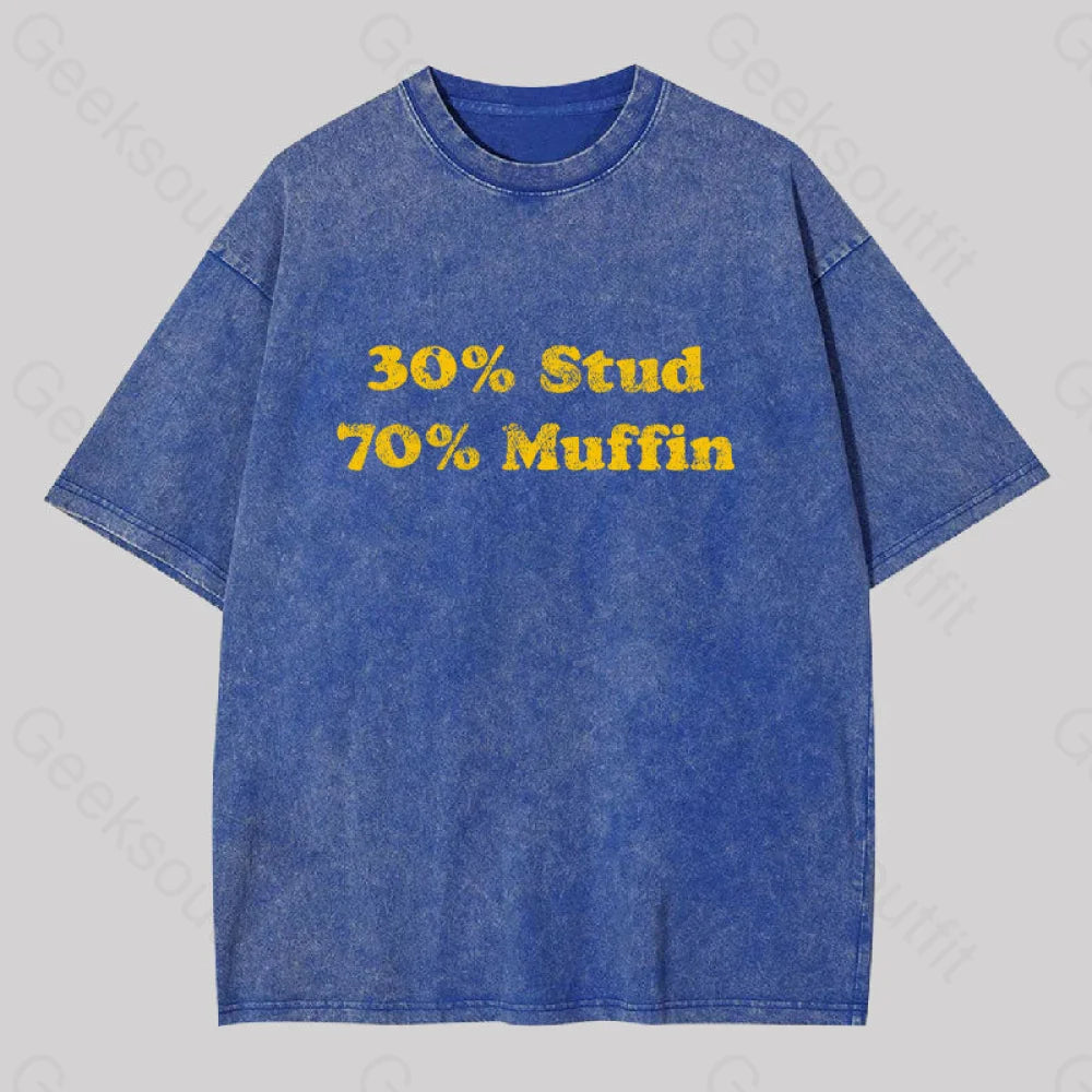 30 Stud 70 Muffin Washed T-Shirt Blue / S
