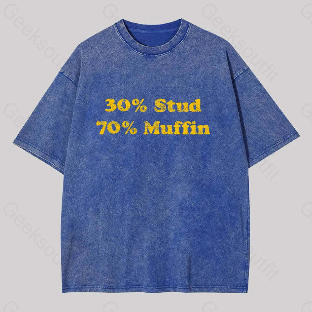 30 Stud 70 Muffin Washed T-Shirt Blue / S