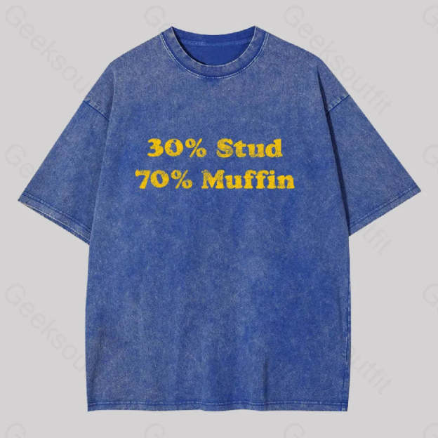30 Stud 70 Muffin Washed T-Shirt Blue / S