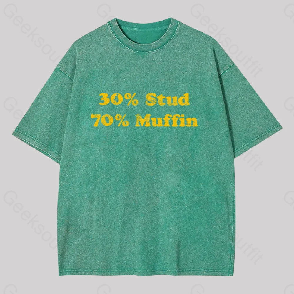30 Stud 70 Muffin Washed T-Shirt Grass Green / S