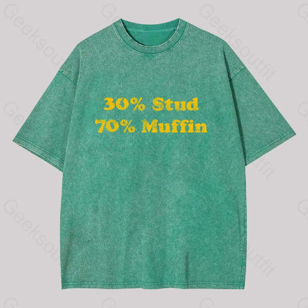 30 Stud 70 Muffin Washed T-Shirt Grass Green / S