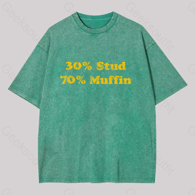 30 Stud 70 Muffin Washed T-Shirt Grass Green / S