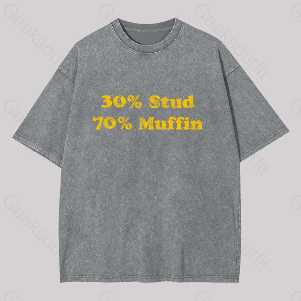 30 Stud 70 Muffin Washed T-Shirt Grey / S