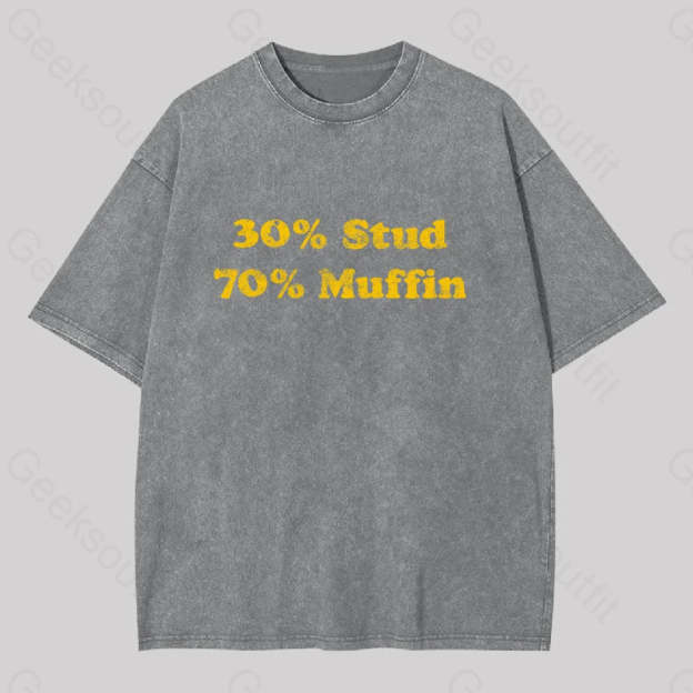 30 Stud 70 Muffin Washed T-Shirt Grey / S