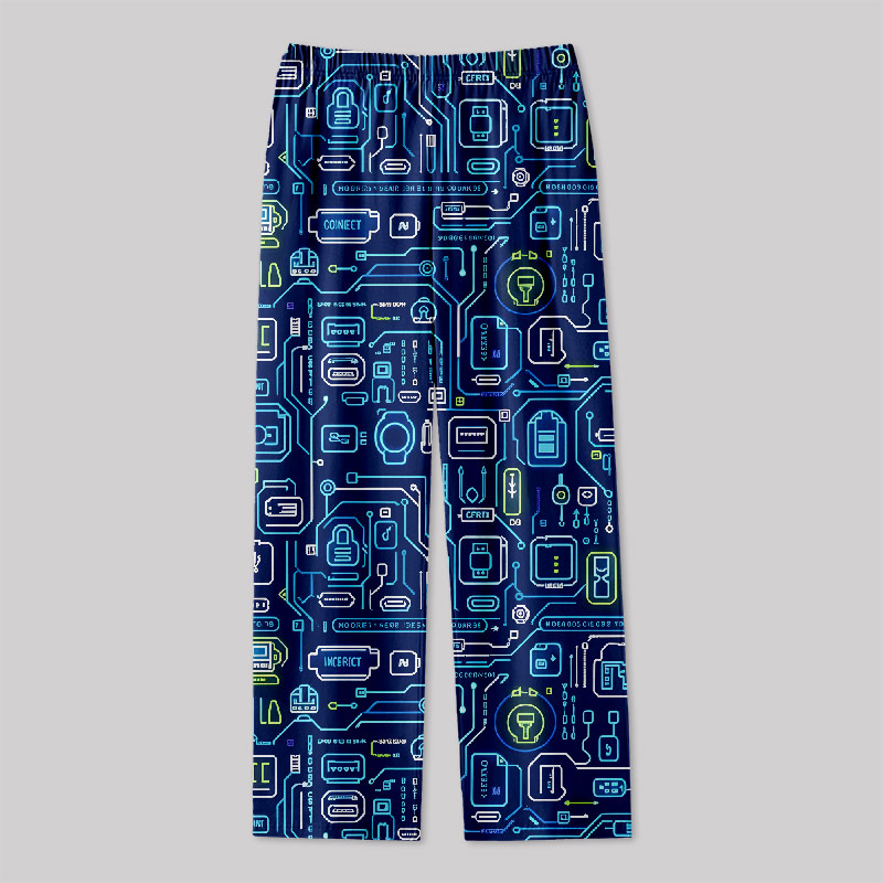 Future Circuitry Print Geek Loungewear Pants