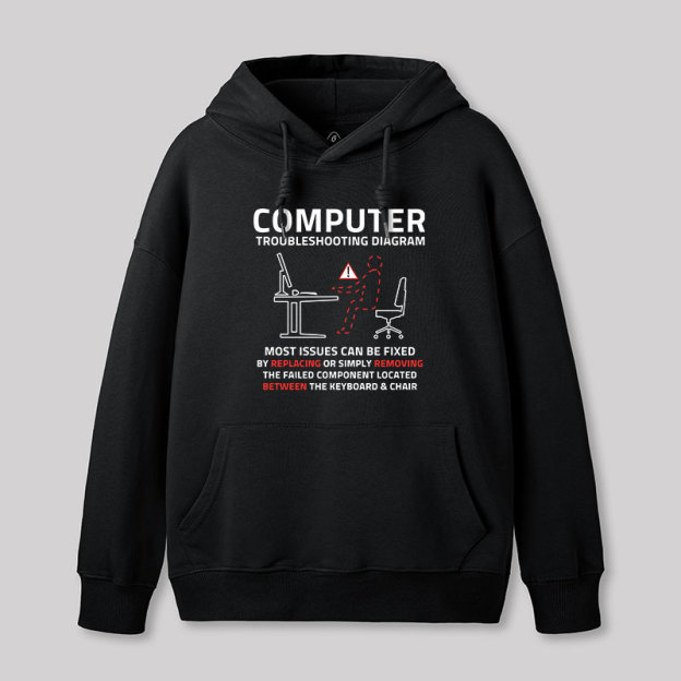 Computer Troubleshooting Diagram Geek Hoodie